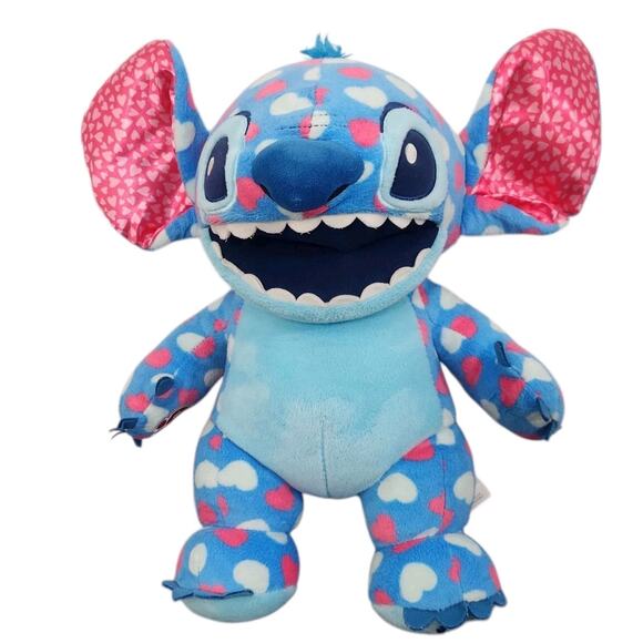 BUILD A BEAR DISNEY STITCH VALENTINES LOTS Of LOVE HEARTS BAB STUFFED ANIMAL - Picture 1 of 7